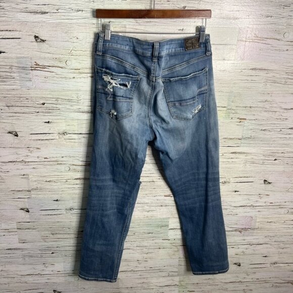 American Eagle Outfitters Blue Boyfriend tomgirl Jeans Distressed Style - Picture 7 of 7